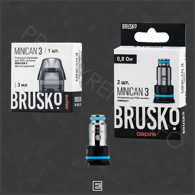 Испарители и картриджи для Brusko Minican 3 и их характеристики